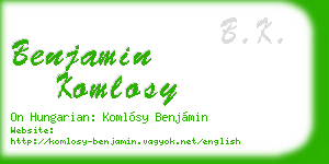 benjamin komlosy business card