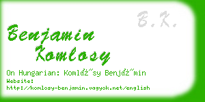 benjamin komlosy business card